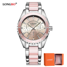 Load image into Gallery viewer, LONGBO Brand Fashion Women Watches Luxury Ceramic And Alloy Bracelet Wristwatch for women gift zegarki damskie relogio feminino