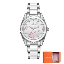 Load image into Gallery viewer, LONGBO Brand Fashion Women Watches Luxury Ceramic And Alloy Bracelet Wristwatch for women gift zegarki damskie relogio feminino