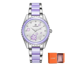 Load image into Gallery viewer, LONGBO Brand Fashion Women Watches Luxury Ceramic And Alloy Bracelet Wristwatch for women gift zegarki damskie relogio feminino