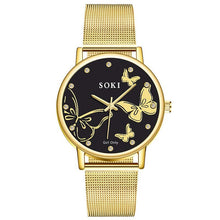 Load image into Gallery viewer, Hot Sale Women Watches Butterfly Dial Ladies Quartz Wristwatch Rose Gold Mesh Belt Female Clock Top Brand Zegarki Damskie reloj