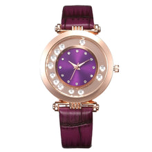 Load image into Gallery viewer, 2020 Women Rhinestone Dial Analog Quartz Wristwatch Ladies Business Leather Strap For Gift Clock Zegarki Damskie