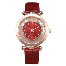 Load image into Gallery viewer, 2020 Women Rhinestone Dial Analog Quartz Wristwatch Ladies Business Leather Strap For Gift Clock Zegarki Damskie