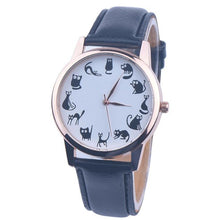 Load image into Gallery viewer, Cute Funny Women Watches Casual Cat Dial Leather Band Quartz Wrist Watches Ladies Casual Clock zegarki damskie часы женские /d
