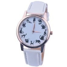 Load image into Gallery viewer, Cute Funny Women Watches Casual Cat Dial Leather Band Quartz Wrist Watches Ladies Casual Clock zegarki damskie часы женские /d
