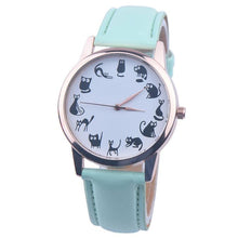 Load image into Gallery viewer, Cute Funny Women Watches Casual Cat Dial Leather Band Quartz Wrist Watches Ladies Casual Clock zegarki damskie часы женские /d
