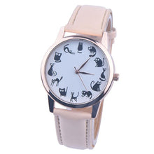 Load image into Gallery viewer, Cute Funny Women Watches Casual Cat Dial Leather Band Quartz Wrist Watches Ladies Casual Clock zegarki damskie часы женские /d
