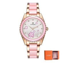 Load image into Gallery viewer, LONGBO Brand Fashion Women Watches Luxury Ceramic And Alloy Bracelet Wristwatch for women gift zegarki damskie relogio feminino
