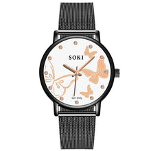Load image into Gallery viewer, Hot Sale Women Watches Butterfly Dial Ladies Quartz Wristwatch Rose Gold Mesh Belt Female Clock Top Brand Zegarki Damskie reloj
