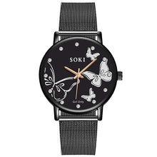 Load image into Gallery viewer, Hot Sale Women Watches Butterfly Dial Ladies Quartz Wristwatch Rose Gold Mesh Belt Female Clock Top Brand Zegarki Damskie reloj
