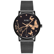 Load image into Gallery viewer, Hot Sale Women Watches Butterfly Dial Ladies Quartz Wristwatch Rose Gold Mesh Belt Female Clock Top Brand Zegarki Damskie reloj
