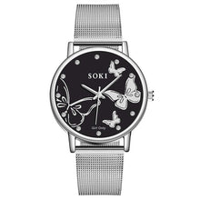 Load image into Gallery viewer, Hot Sale Women Watches Butterfly Dial Ladies Quartz Wristwatch Rose Gold Mesh Belt Female Clock Top Brand Zegarki Damskie reloj
