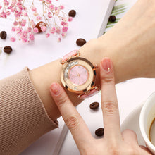 Load image into Gallery viewer, 2020 Women Rhinestone Dial Analog Quartz Wristwatch Ladies Business Leather Strap For Gift Clock Zegarki Damskie
